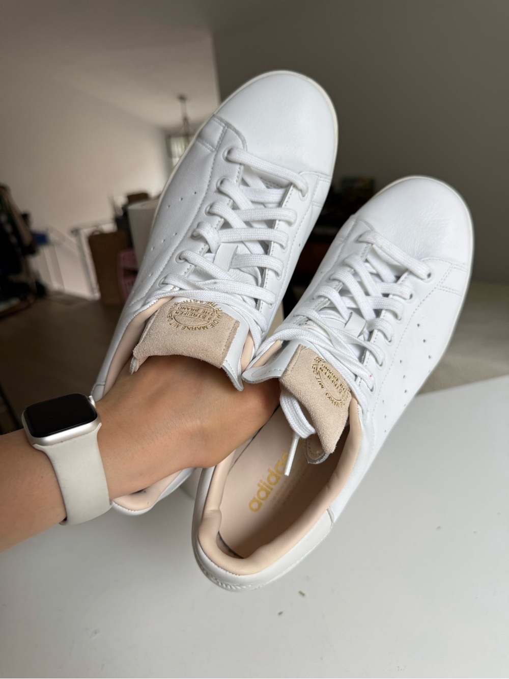 Adidas Stan Smith Home of Classics White Leather Sneakers Men’s US 12